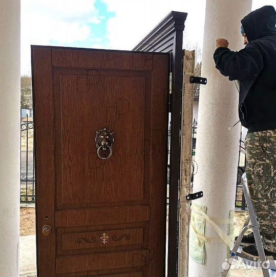 Парадная уличная металлическая дверь в дом