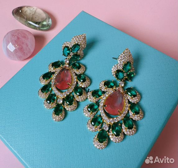 Серьги с цирконами