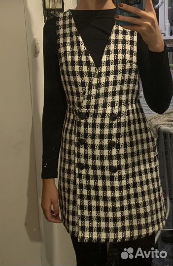 Теплое платье в клетку