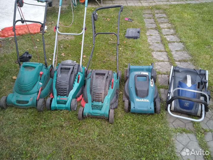 Газонокосилка электрическая 5шт все вместе
