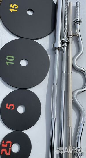 Штанги прямые и изогнутые до 300кг в ассортименте