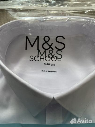 Рубашка белая, новая mark&spencer, 9-10 лет