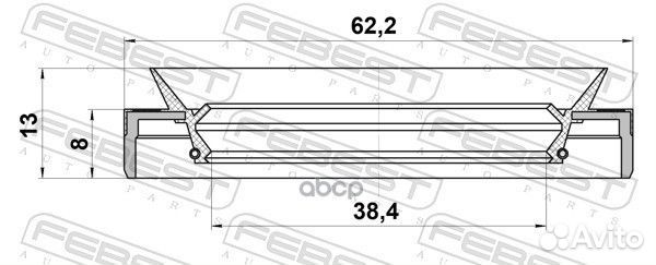 Сальник привода 38.4X62.2X8X13 95MEY40620813C