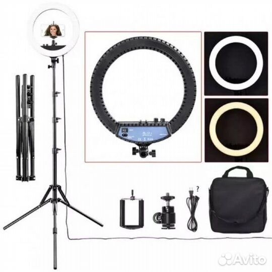 Кольцевая лампа 47см + штатив 2,1м