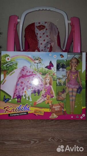 Набор кукла с палаткой новый