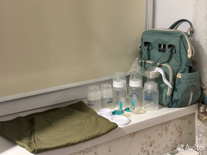 Рюкзак для мам,молокоотсос avent,снуд для корм