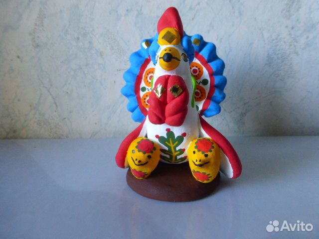 Дымковская игрушка.Курица с цыплятами