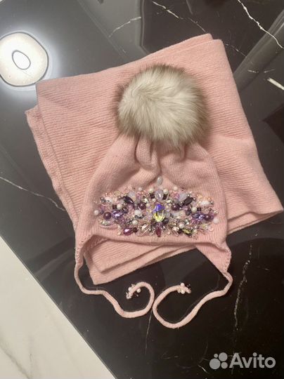 Шапка и снуд для девочки ручная работа