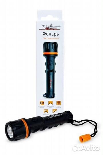 Фонарь прорезиненный на батарейках ledx3 (afl-3-01