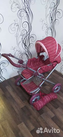 Коляска для куклы с кроватью