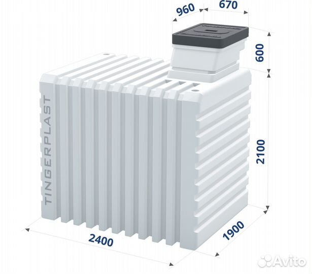 Безшовный пластиковый погреб Tingard 2500