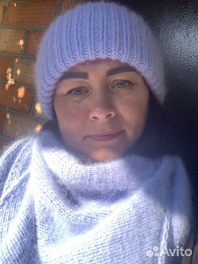 Пушистый теплый комплект из пуха норки