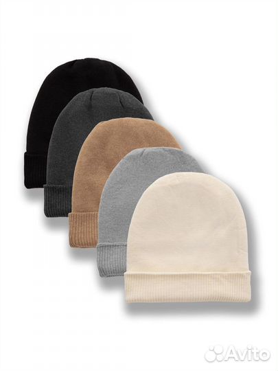 Двойная теплая шапка мелкой вязки Оптом t-8480