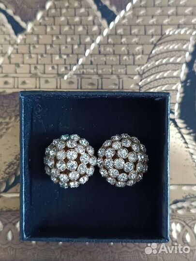 Антиквариат,серебро с позол.клипсы-малинки СССР