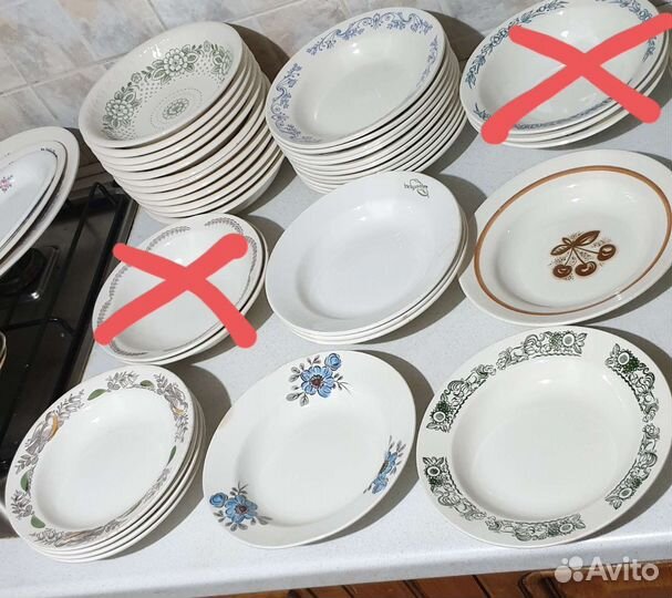 Тарелки фарфор и фаянс разные СССР