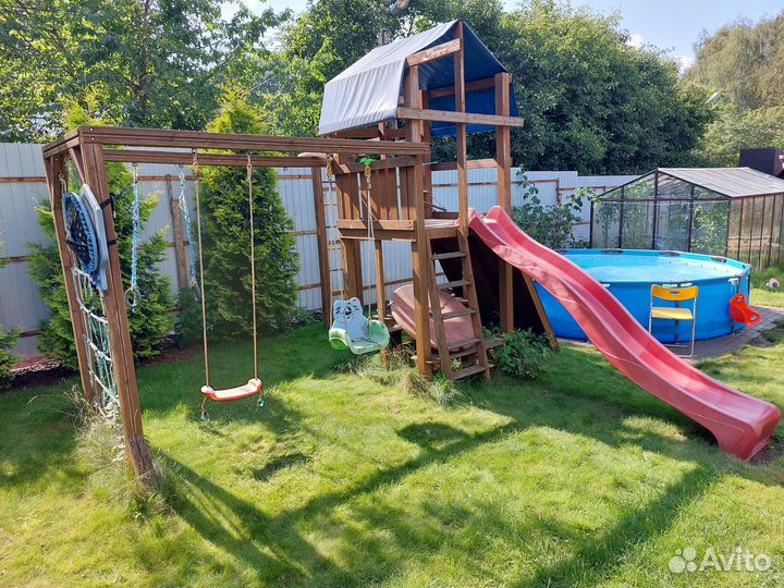 Детская игровая деревянная площадка