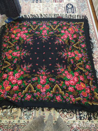 Платок СССР шерстяной Павлопасадский