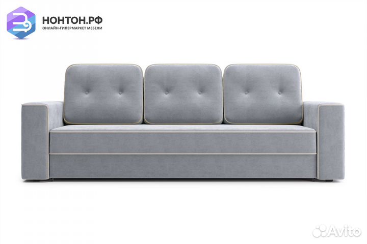 Диван еврокнижка Берген 3-х местный серый