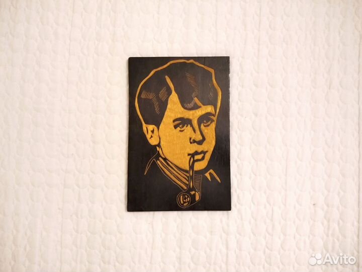 Портрет Есенина резьба по дереву, СССР