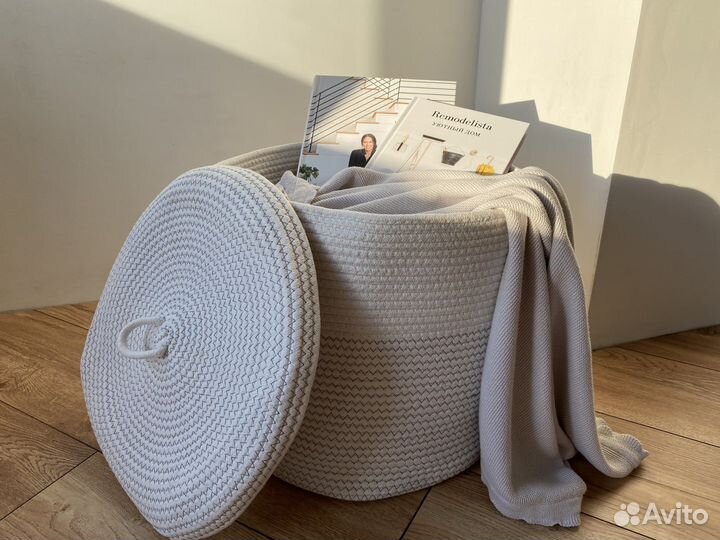 Корзина для белья с крышкой, игрушек, для вещей