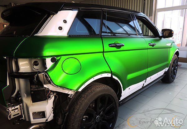 Винил зеленный матовый хром