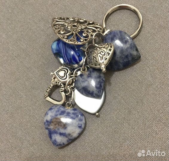 Брелок на сумку с сердечками валентинка