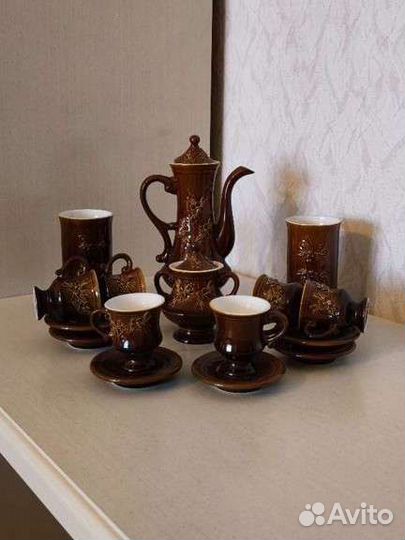Сервиз кофейный Майолика (лютики) СССР