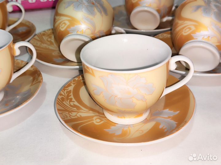Чайный набор сервиз чашки блюдца