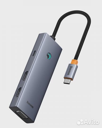 Baseus hub 7-в-1 (USB2.0/3.0, hdmi, VGA) Type-C