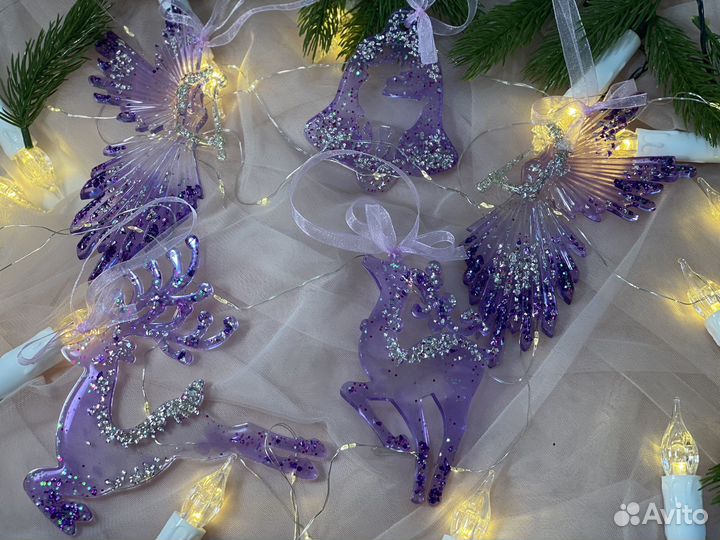 Елочные игрушки из эпоксидной смолы