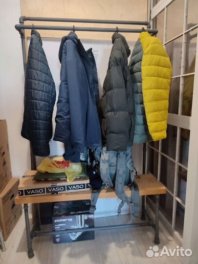 Ретро лофт вешалка трубы дерево