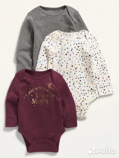 Набор из 3 хлопковых боди OLD navy от 50 до 68 см