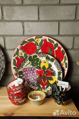 Сервиз Узбекская Посуда Риштанская Ляган Пиала