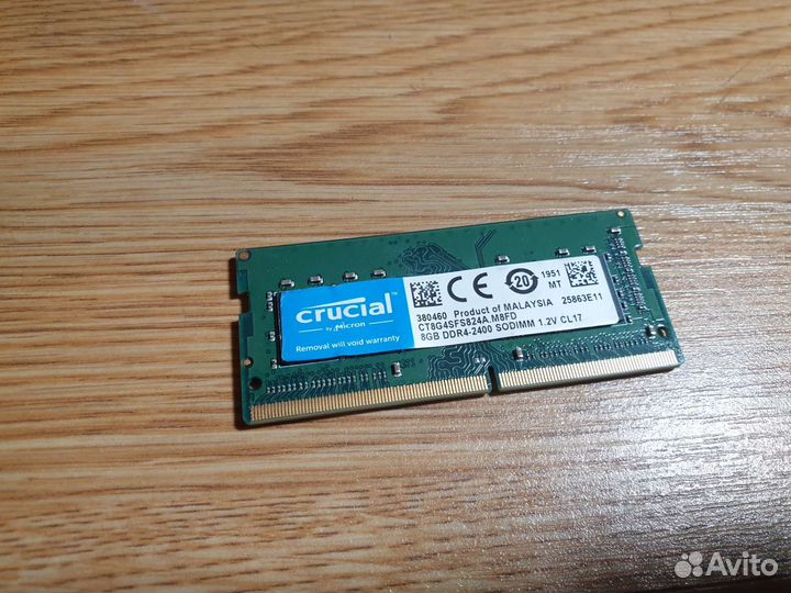 Оперативная память ddr4 8gb crucial 2400