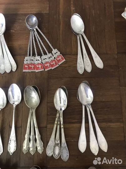 Старинные посеребренные чайные ложки