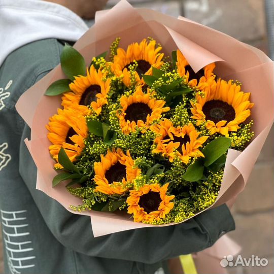 Подсолнух Цветы Букет Москва