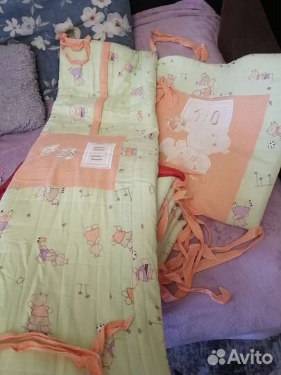 Бортики в кроватку +балдахин на кровать