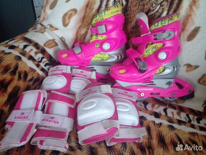 Роликовые коньки детские с защитой