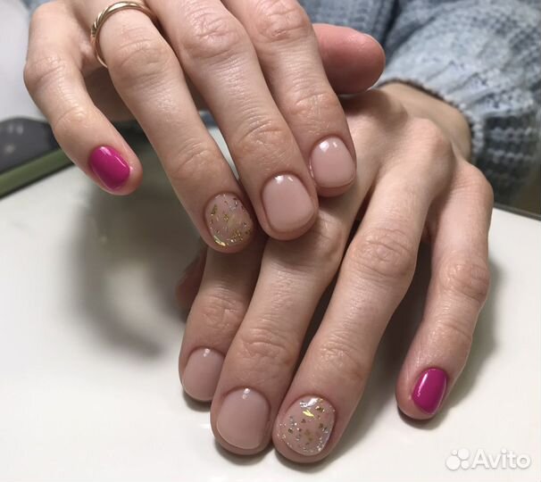 Маникюр, гель лак, укрепление, наращивание