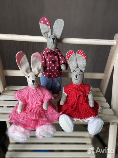 Зайка текстильный ручная работа