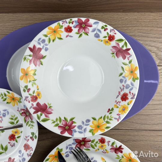 Набор посуды Цветочный Ангел 35 предметов 6 персон