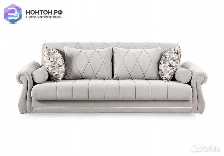 Диван книжка Роуз светло-серый