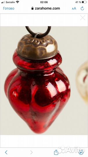 Новогодние игрушки, елочные украшения Zara Home