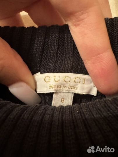 Детская черная водолазка с воротником Gucci