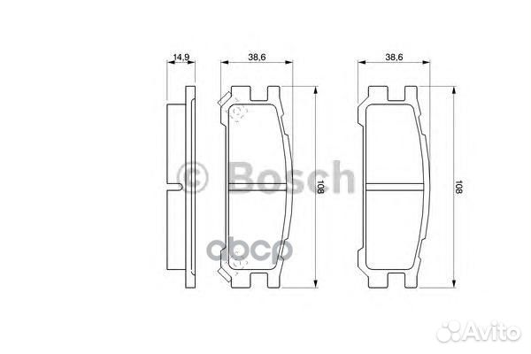 Колодки тормозные дисковые зад 0986461143 B