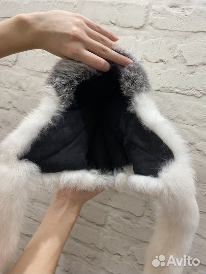 Новая Шапка из натурального меха кролика