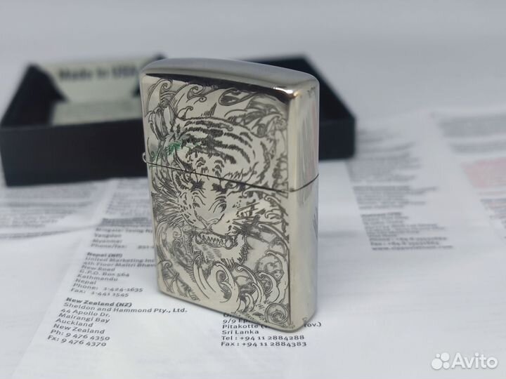 Зажигалка zippo replica sterling armor тигр