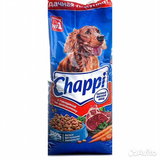 Сухой корм для собак Chappi Сытный мясной обед, Мя
