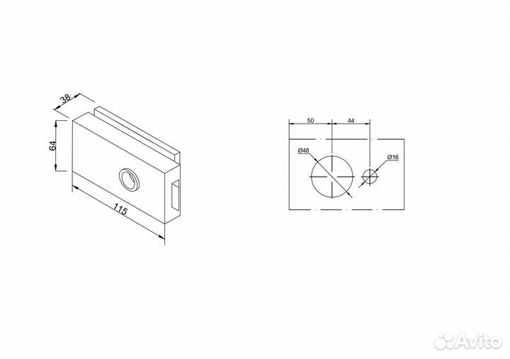 Магнитный замок для стеклянной двери