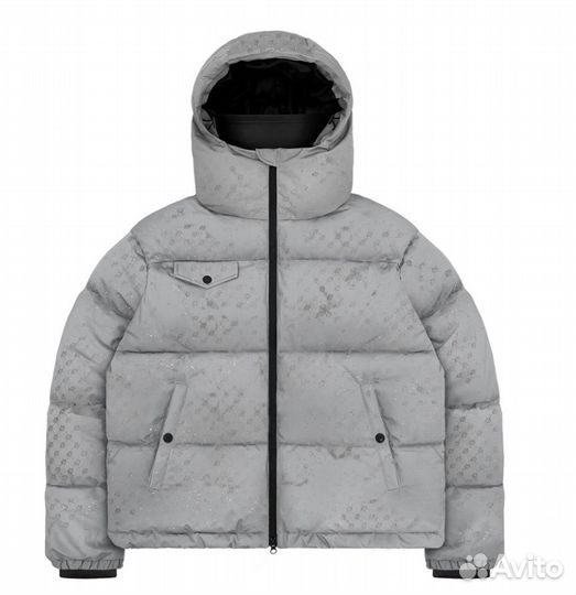 Yumms water reactive puffer jacket in light grey